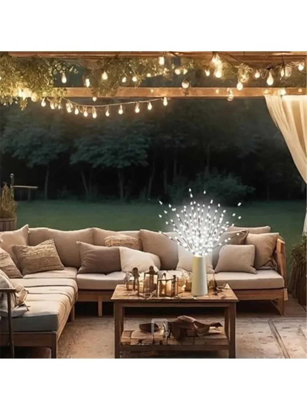 LED Lighted Branches White Twig Lights Battery Operated Vase Decor 2 Pack 30In